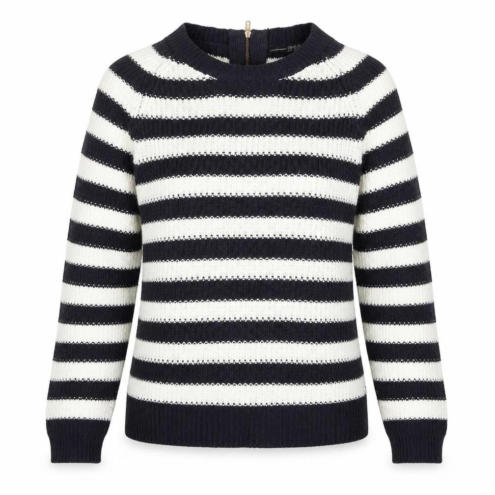 Front view of Atmosphere women’s multicoloured striped knit jumper, size UK 10
