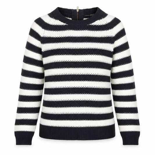 Front view of Atmosphere women’s multicoloured striped knit jumper, size UK 10