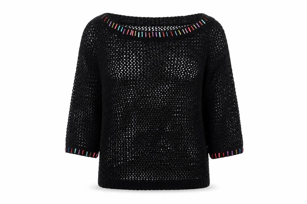 Front view of Chulin women’s black knit jumper, size S