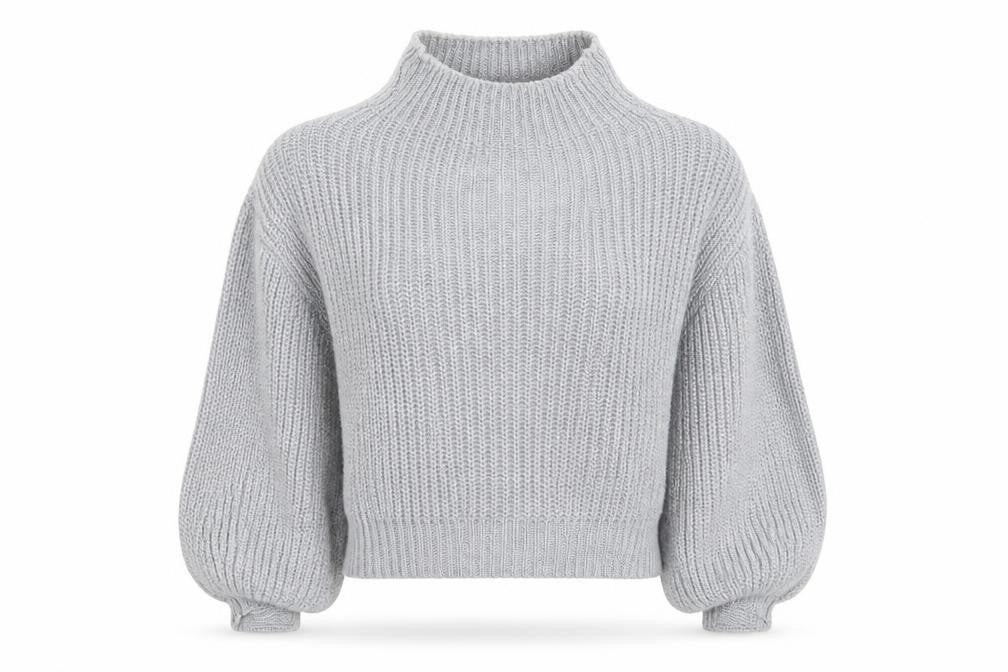 Front view of Misspap women’s grey knit jumper, size M