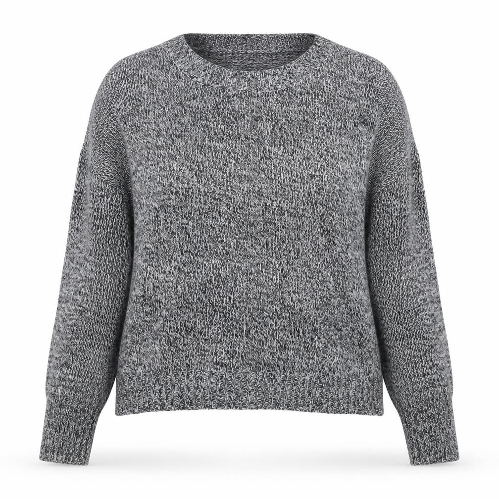 Front view of Divided women’s grey knit jumper, size L, - oversized