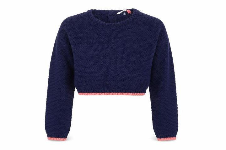 John Lewis Girls Blue Knit Pullover Jumper Size 7 Years