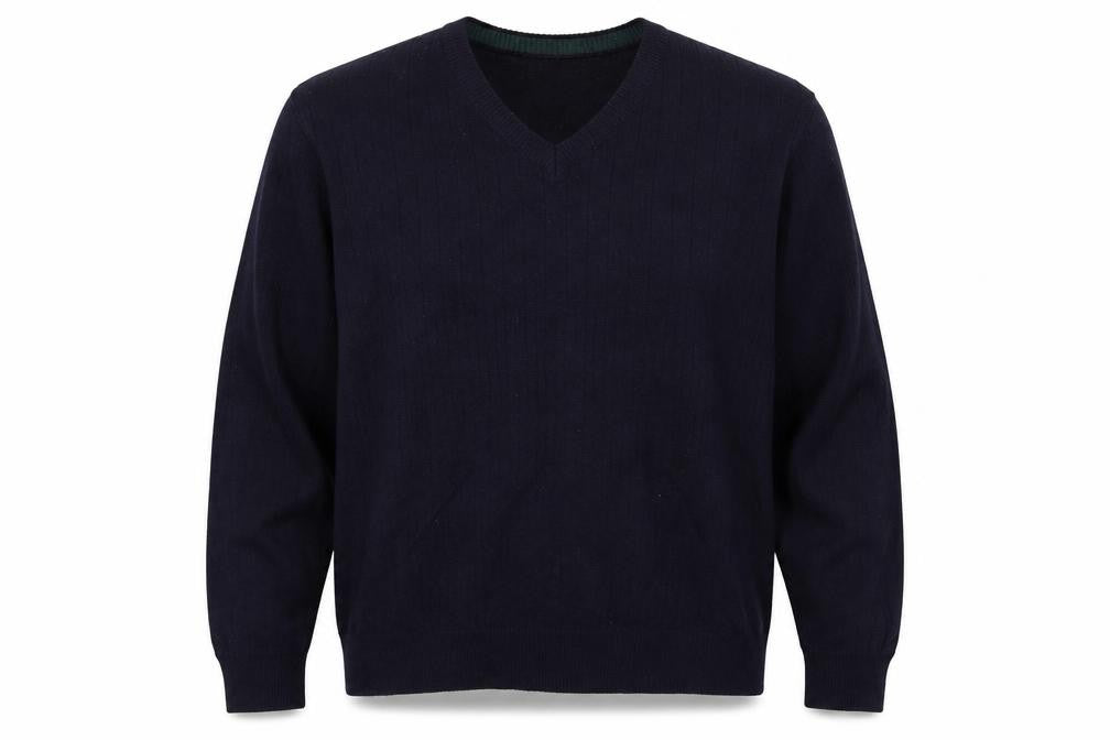 Front view of Marks & Spencer women’s blue knit jumper, size M