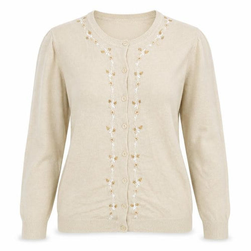 Bonmarché Womens Beige  Knit Cardigan Jumper Size M