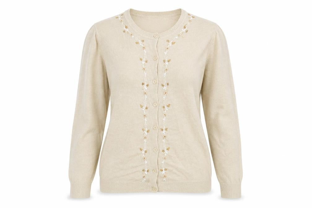 Bonmarché Womens Beige  Knit Cardigan Jumper Size M
