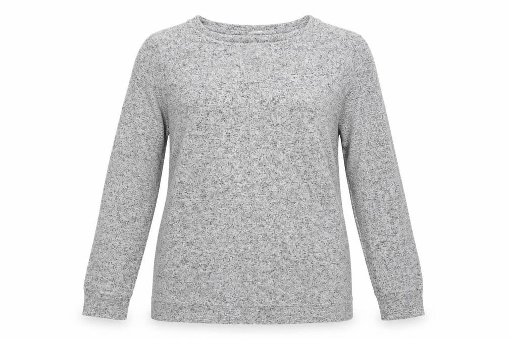 Front view of Marks & Spencer women’s grey knit jumper, size UK 16