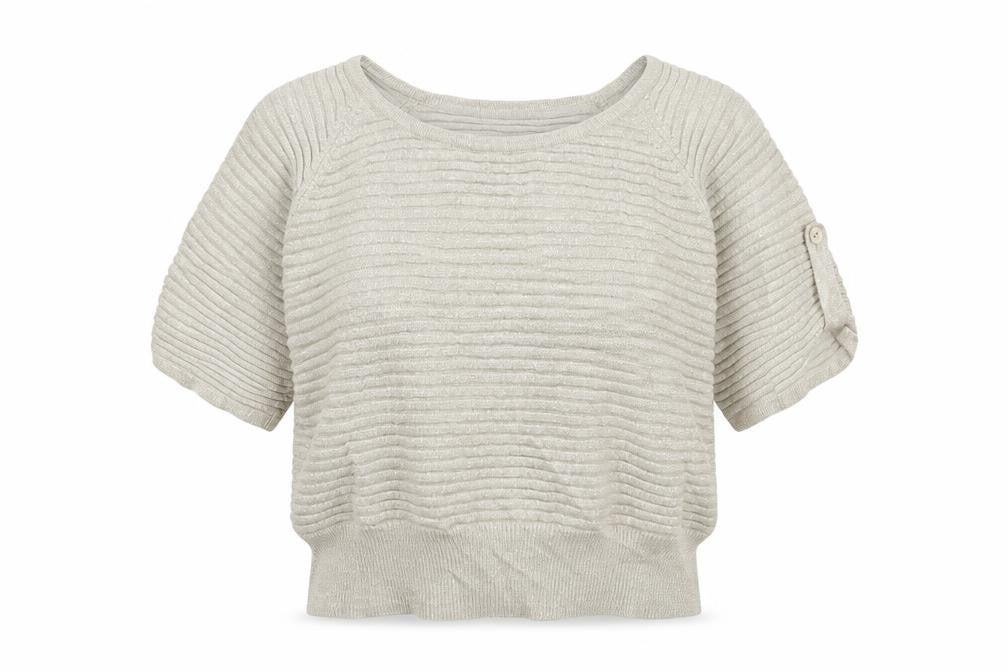 Front view of zazie women’s beige jumper, size L