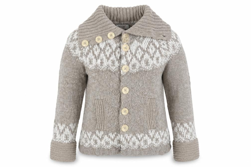 Marks and Spencer Womens Beige Geometric Knit Cardigan Jumper Size M