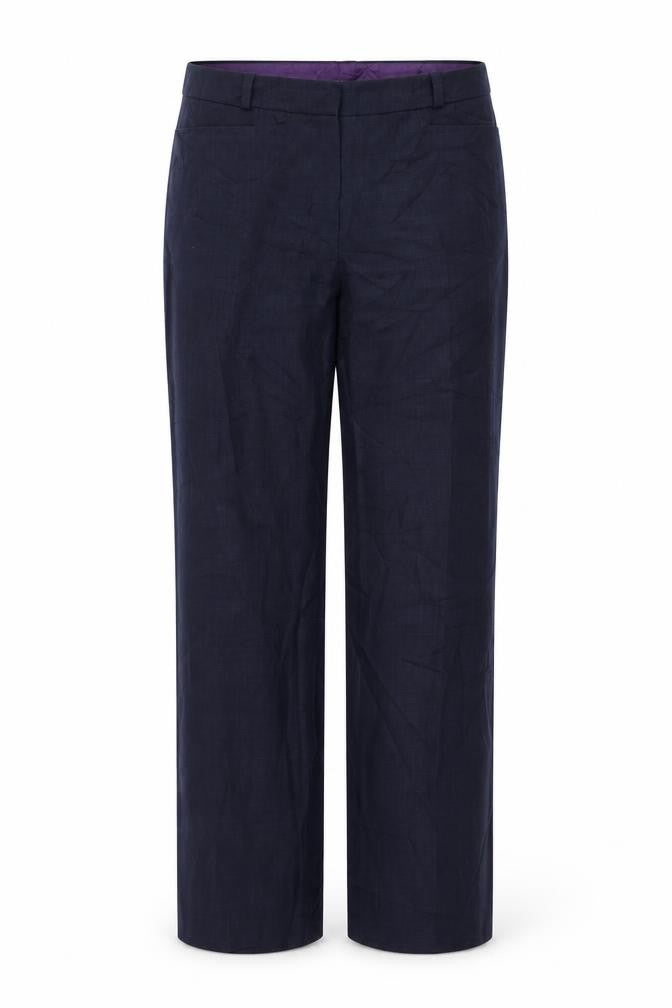 Front view of Bay women’s blue trousers, size UK 12, 29-inch leg