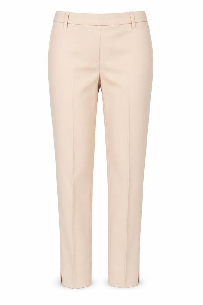 Front view of H&M women’s pink trousers, size UK 6, 27-inch leg