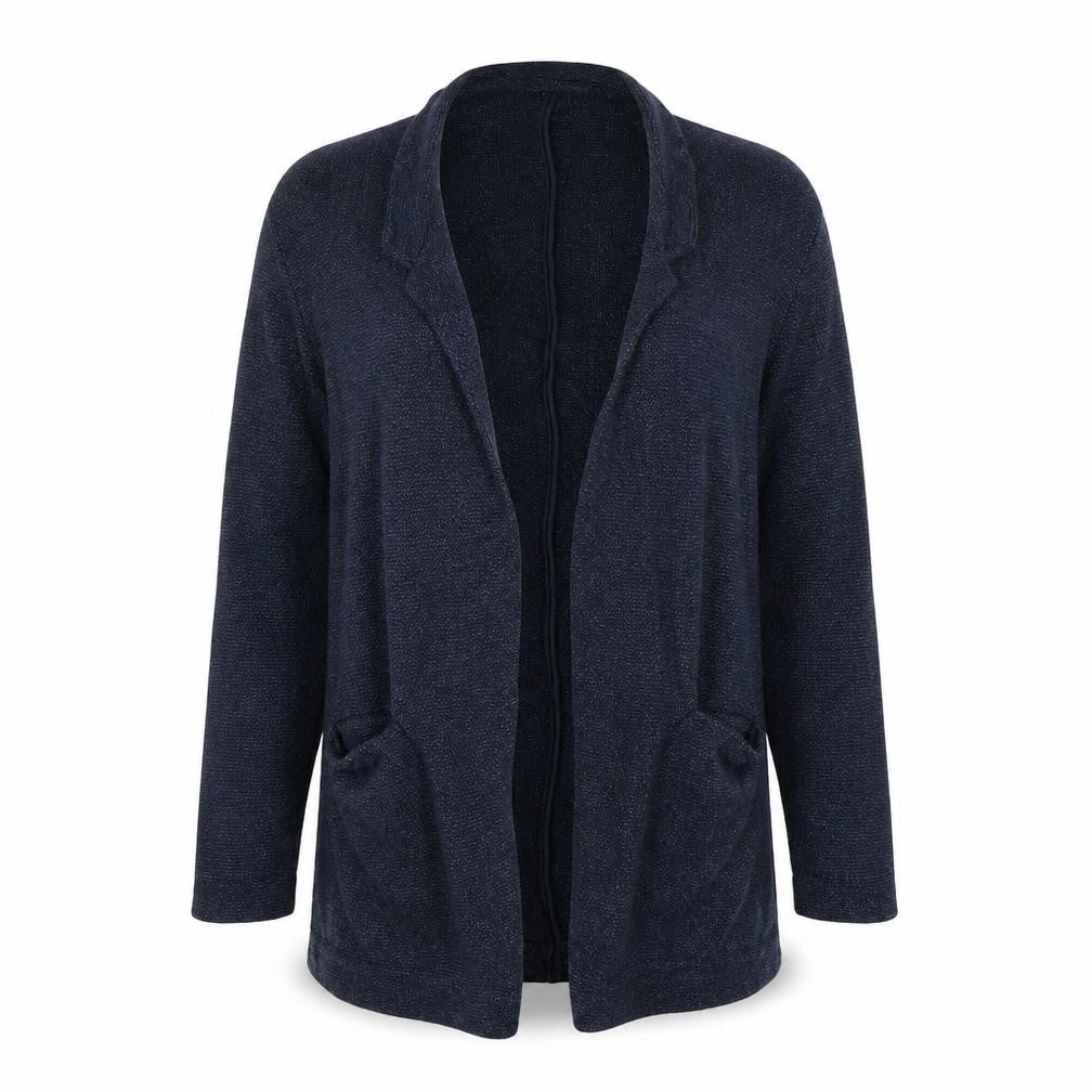 Front view of Next women’s blue cardigan jumper, size UK 8
