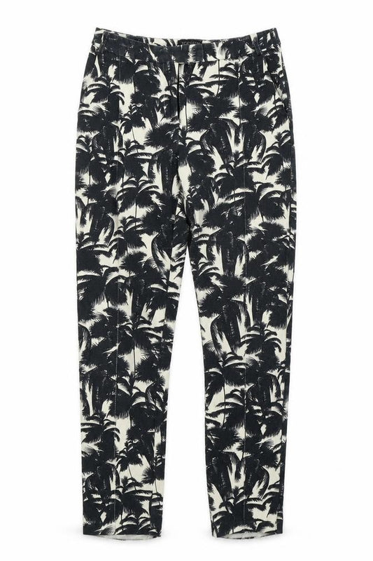 Front view of Topshop women’s green camouflage denim mom jeans, size UK 8, 27-inch leg