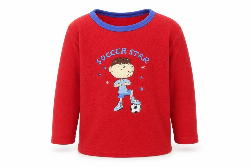 Front view of Primark boys’ red jumper, size 2-3, years
