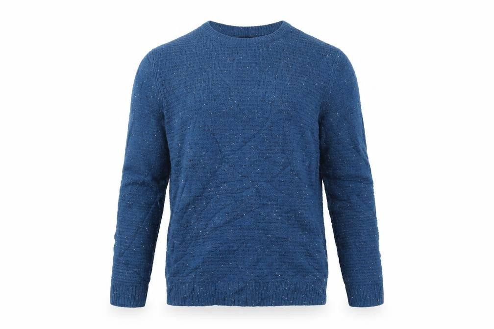Front view of Cedarwood State men’s blue jumper, size M