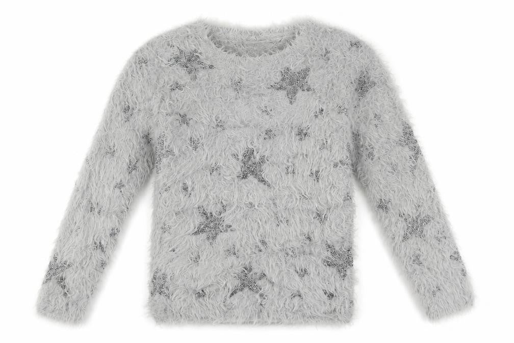 Front view of Next girls’ grey jumper, size 9, years