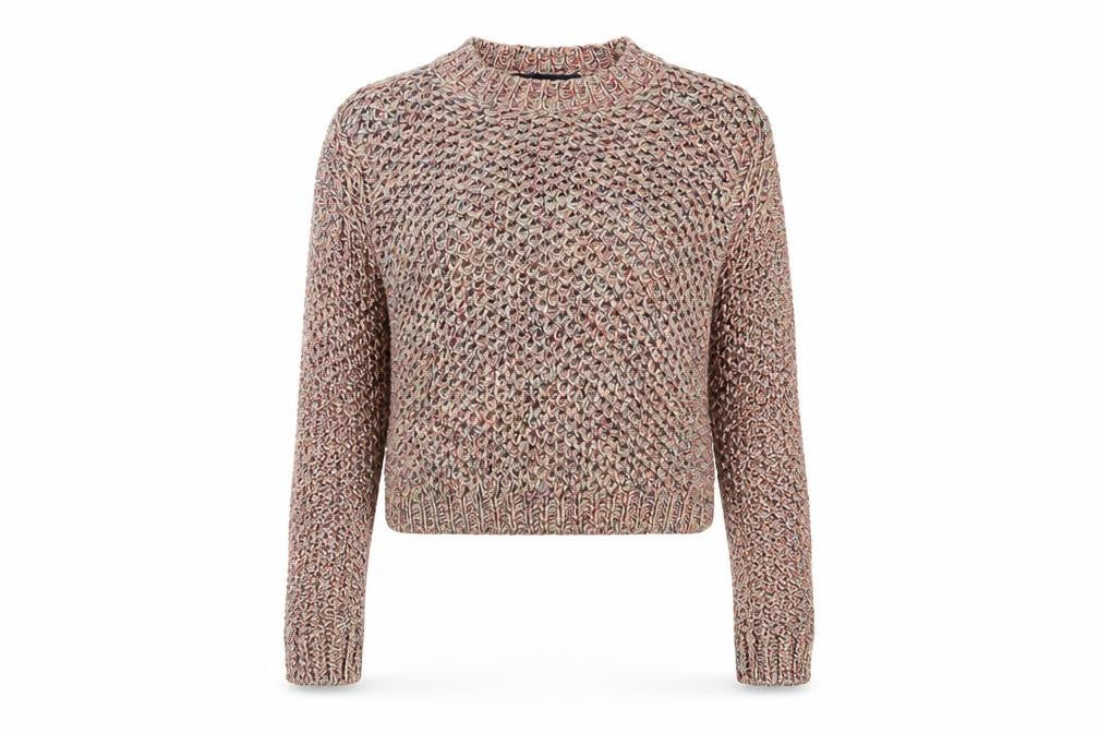 Front view of Marks & Spencer women’s pink jumper, size UK 6