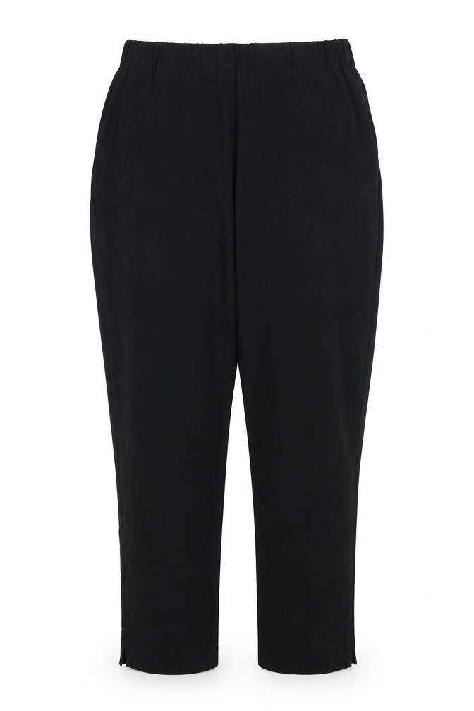 Front view of Capsule women’s black trousers, size UK 10, 24-inch leg