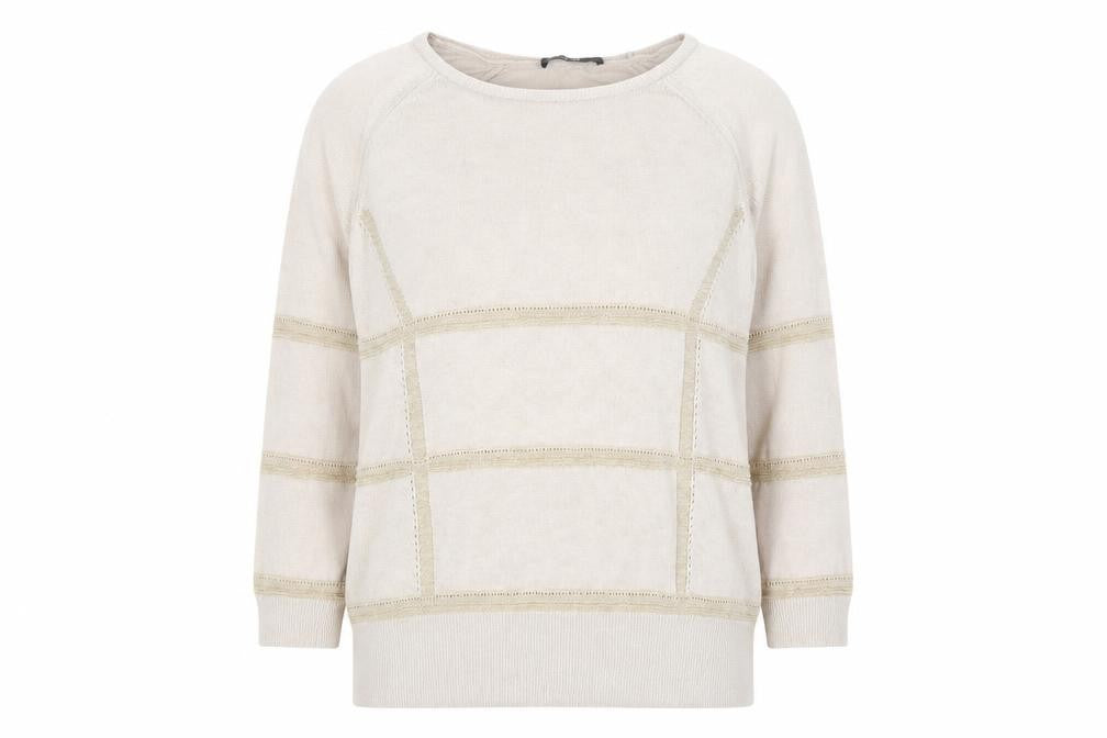 Front view of Autograph women’s beige basic t-shirt, size UK 12