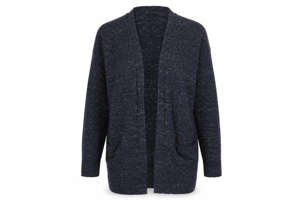 Front view of Gap women’s grey wrap jumper, size S