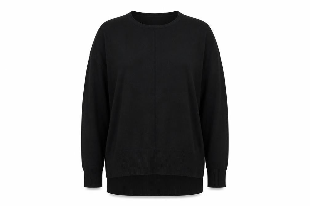 Front view of Atmosphere women’s black jumper, size UK 12
