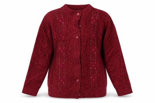 Front view of Reflect Collection women’s red jacket coat, size L