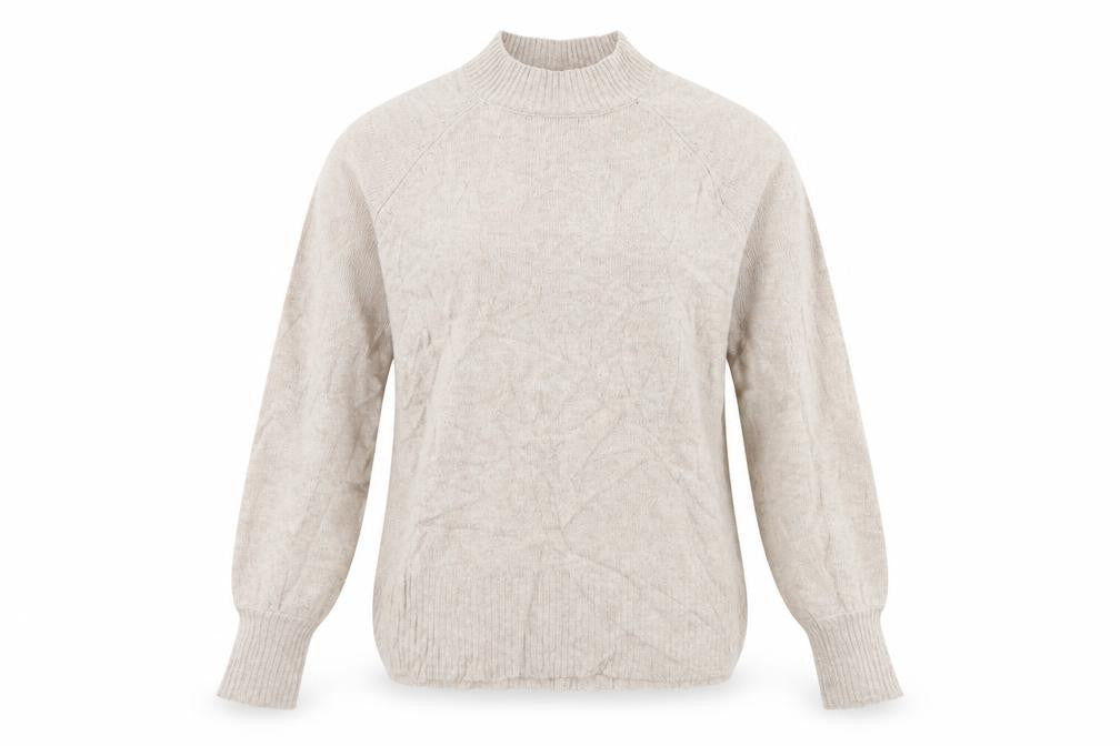 Front view of Matalan women’s beige striped jumper, size S
