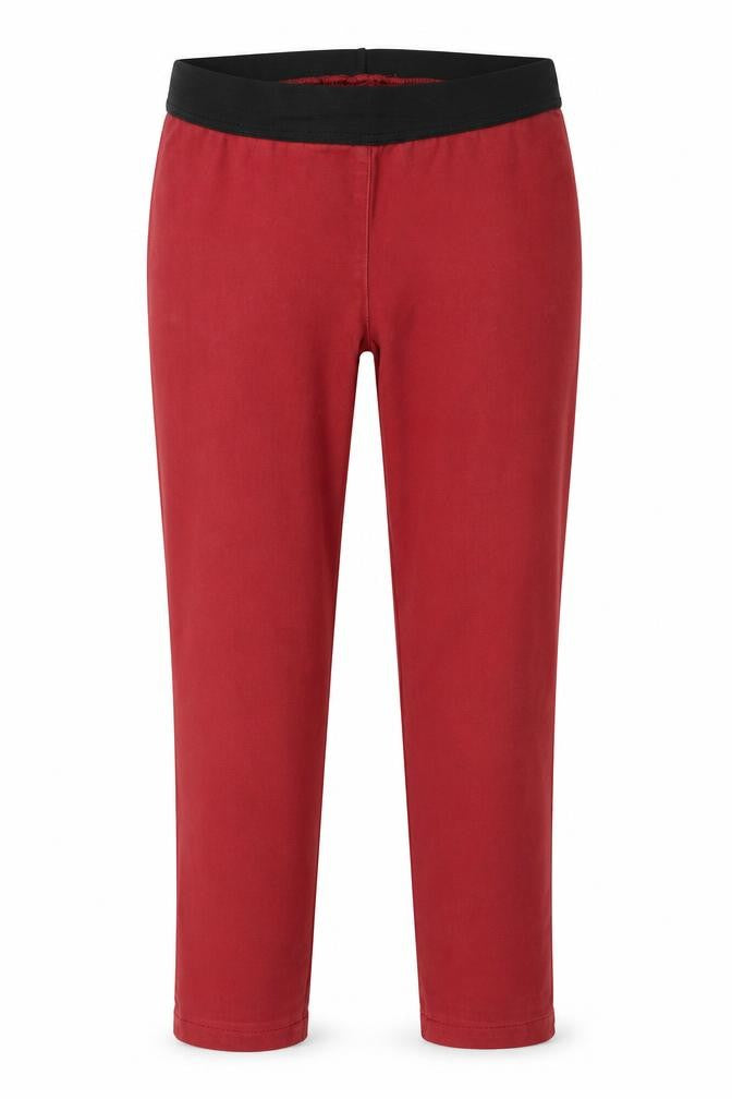 Front view of Marks & Spencer women’s red jegging jeans, size UK 10, 25-inch leg