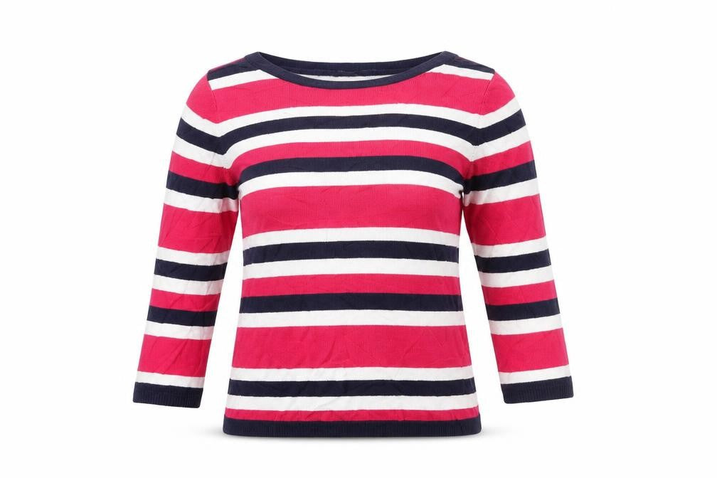 Front view of Papaya women’s multicoloured striped basic blouse, size UK 10