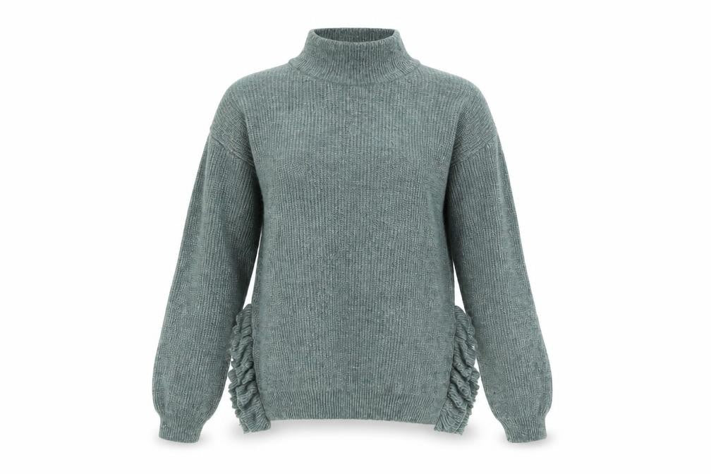 Front view of Tu women’s green jumper, size UK 8