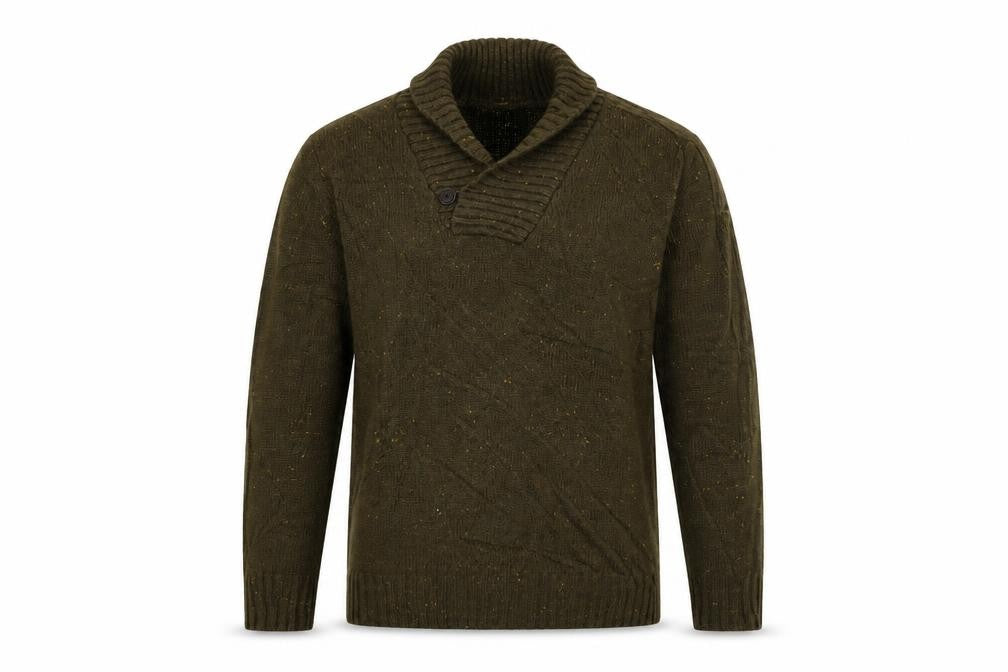 Front view of Easy 1973 men’s green jumper, size S