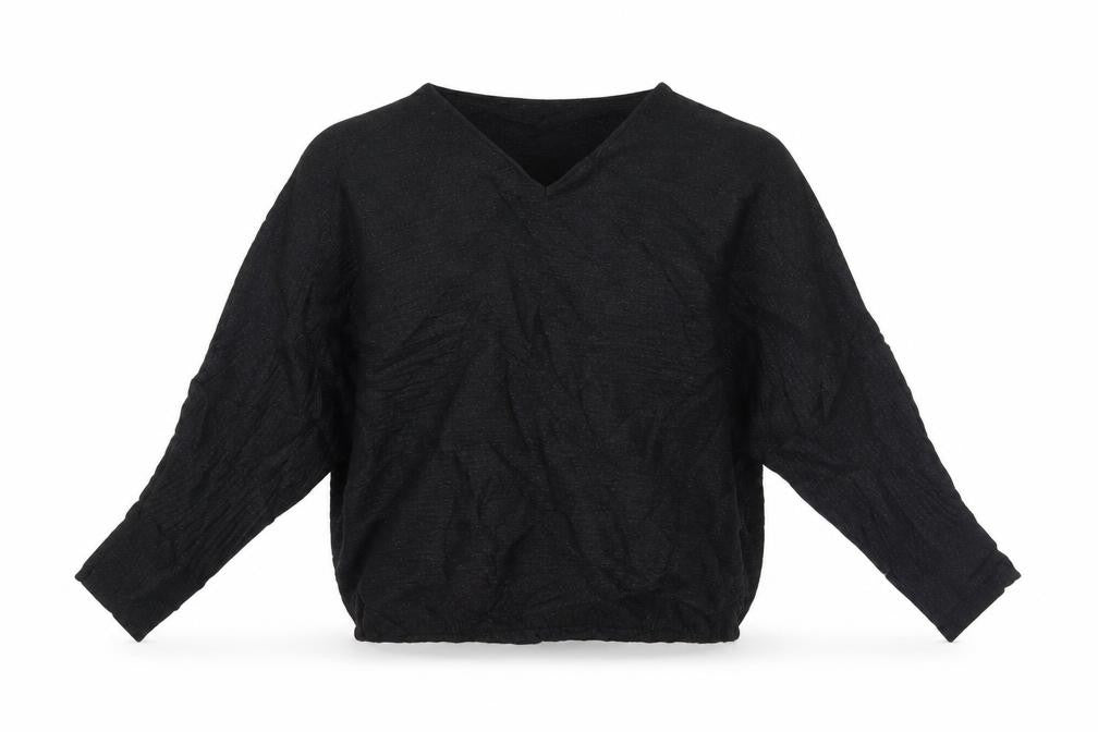 Front view of F&F women’s black basic blouse, size UK 8