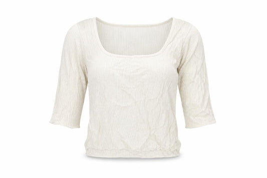 Front view of ASOS women’s beige camisole blouse, size UK 8
