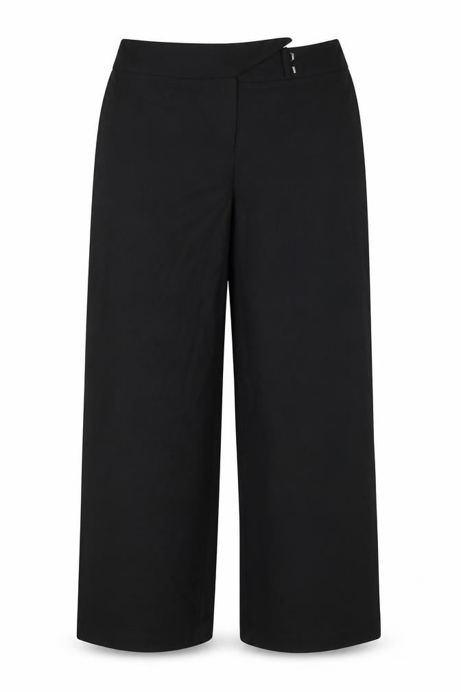 Front view of Essentials women’s black trousers, size UK 16, 27-inch leg