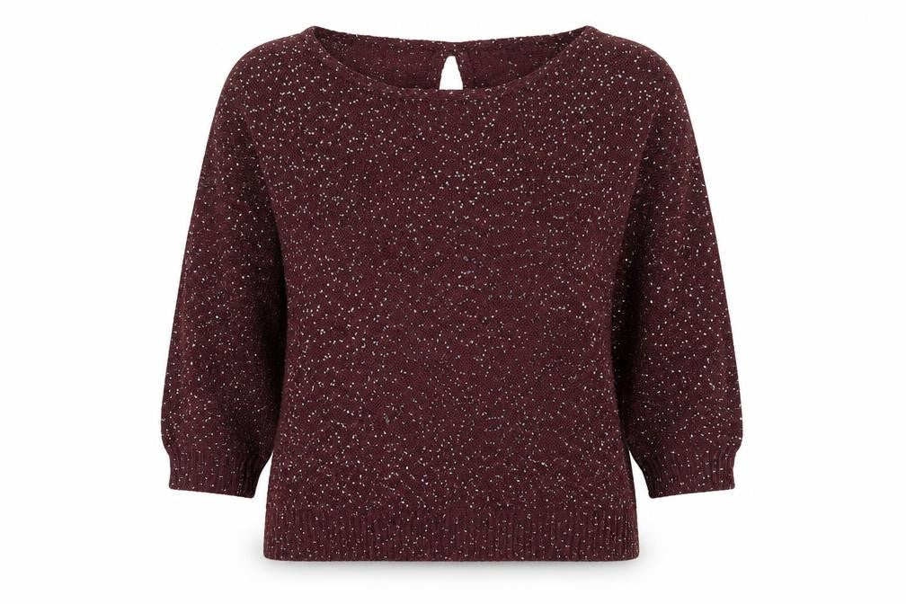Front view of M&Co women’s purple jumper, size UK 14