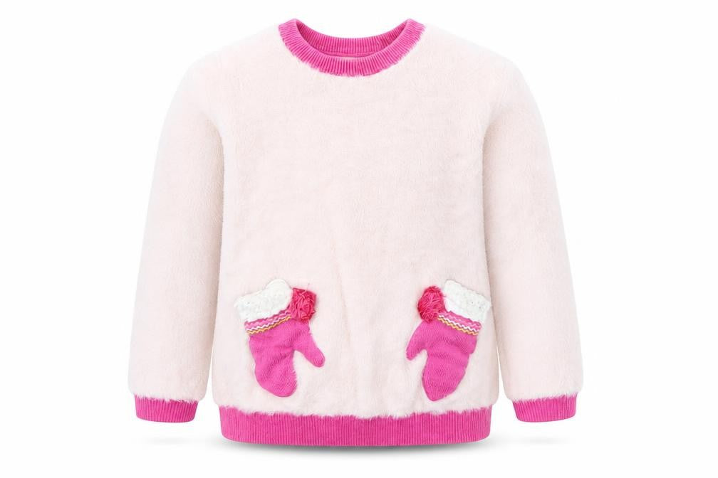 Front view of Marks & Spencer girls’ pink jumper, size 2, years