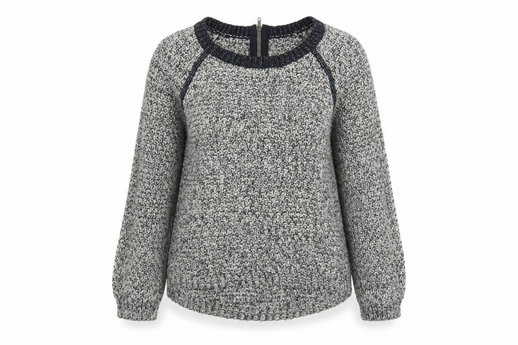 Front view of Marks & Spencer women’s multicoloured knit jumper, size UK 8