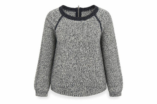 Front view of Marks & Spencer women’s multicoloured knit jumper, size UK 8