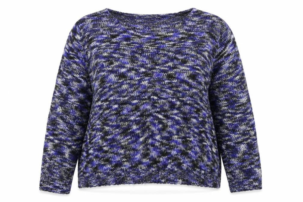 Front view of Papaya women’s blue jumper, size XL