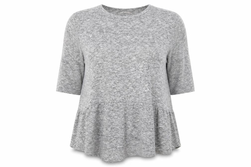 Front view of Tu women’s grey jumper, size UK 18