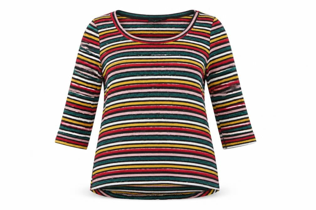 Front view of New Look women’s multicoloured jumper, size UK 6