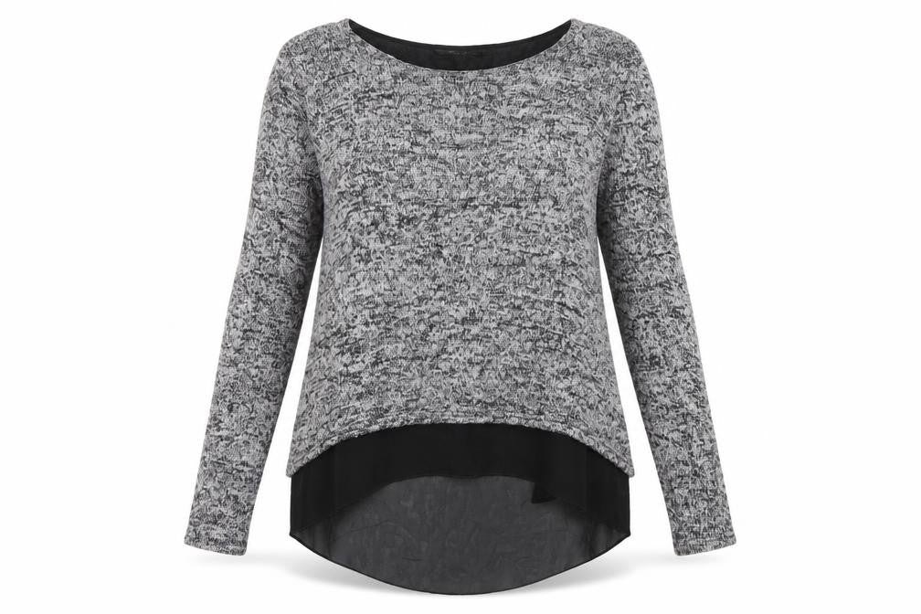 Front view of New Look women’s grey basic blouse, size S