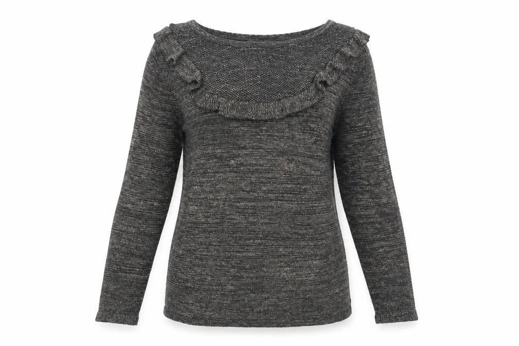 Front view of Nine women’s black jumper, size UK 12, - nine jumper - glittery
