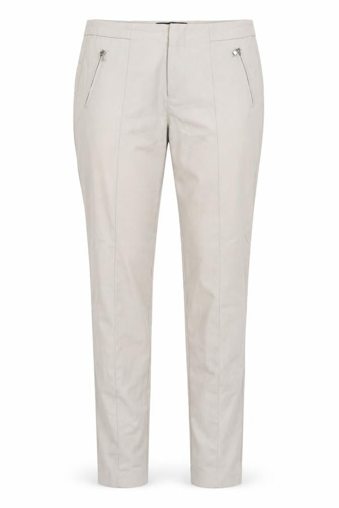 Front view of RESERVED women’s brown trousers, size UK 10, 30-inch leg