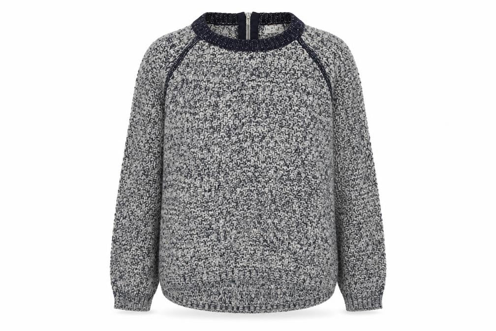 Front view of Marks & Spencer women’s blue jumper, size UK 14