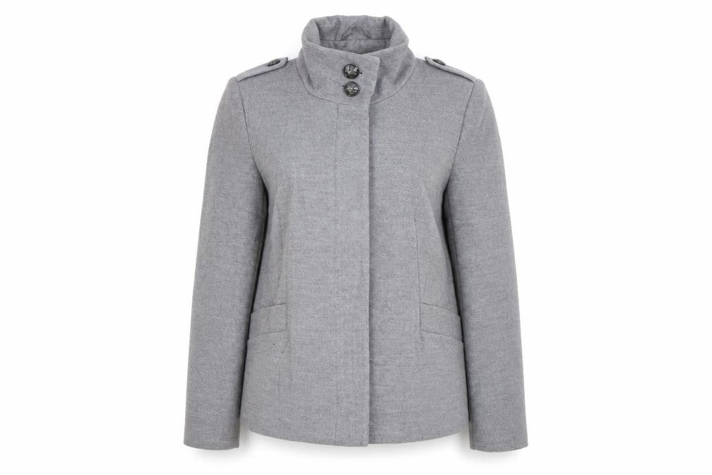 Front view of Marks & Spencer women’s grey jacket, size UK 12