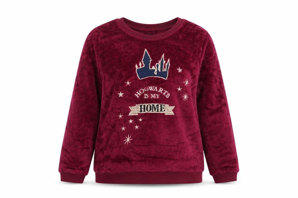 Front view of Love To Lounge women’s purple solid top pyjama top, size S, - harry potter