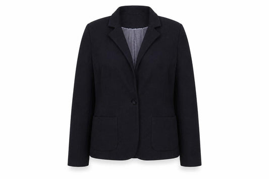 Front view of Next women’s blue jacket blazer, size UK 16