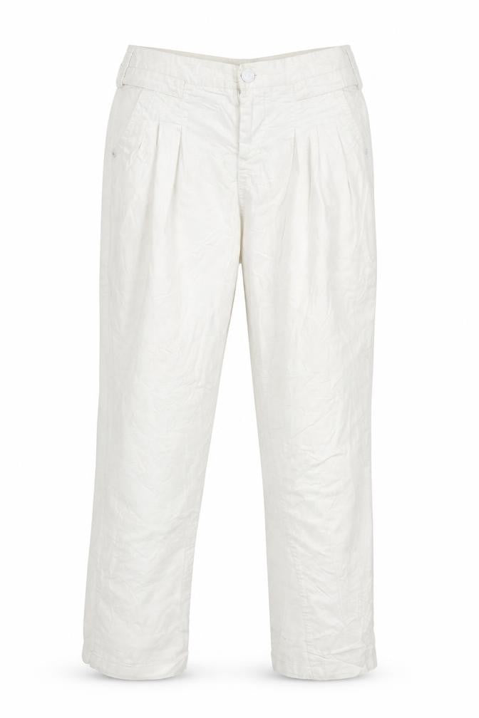 Front view of Number One women’s white trousers, size UK 10, 26-inch leg