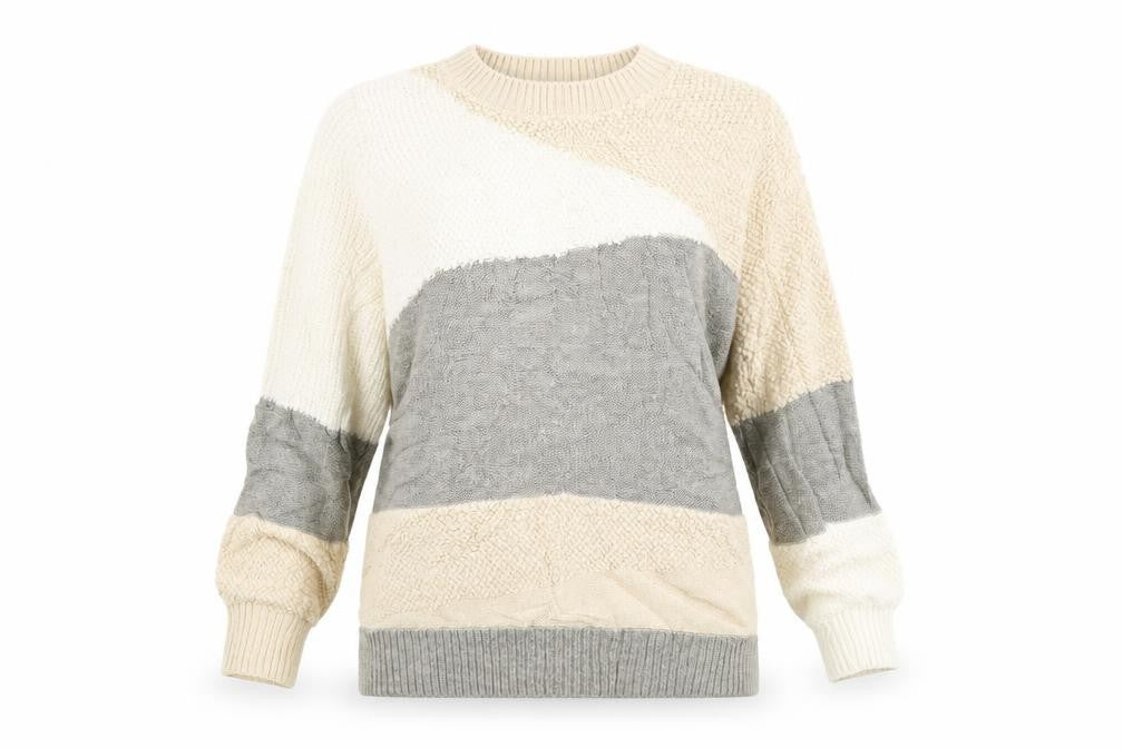 Front view of M&Co women’s multicoloured jumper, size UK 12