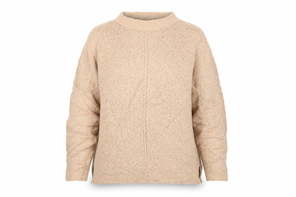 Front view of b. young women’s pink jumper, size M